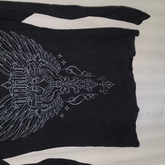 Vintage Y2k Sparkly Affliction Long Sleeve T Shirt - Picture 4 of 11